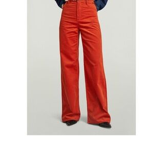 G-Star Wide Leg Pants in Orange